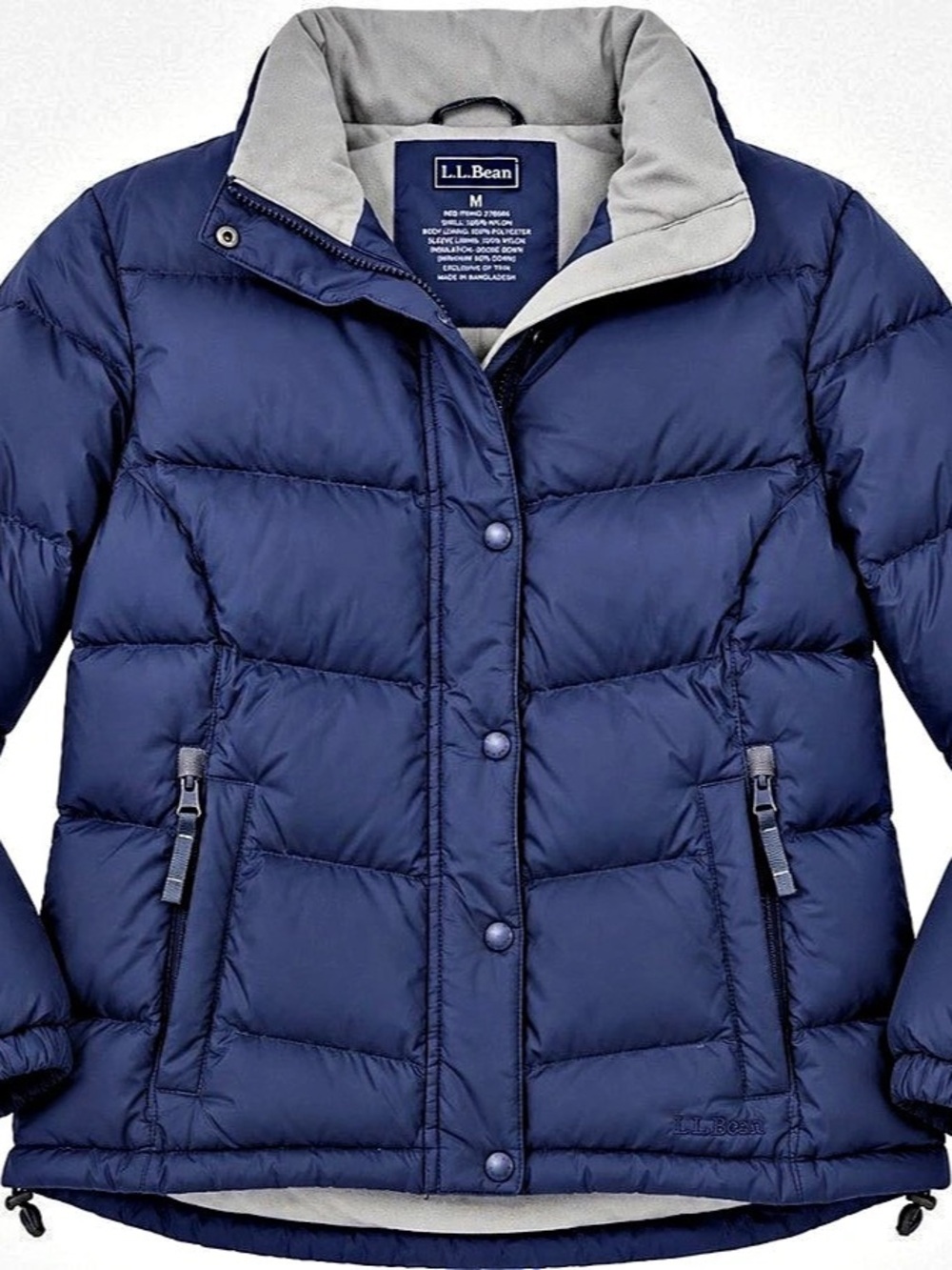 L.L.Bean Women’s Medium Goose Down Puffer Jacket Navy Blue 276566